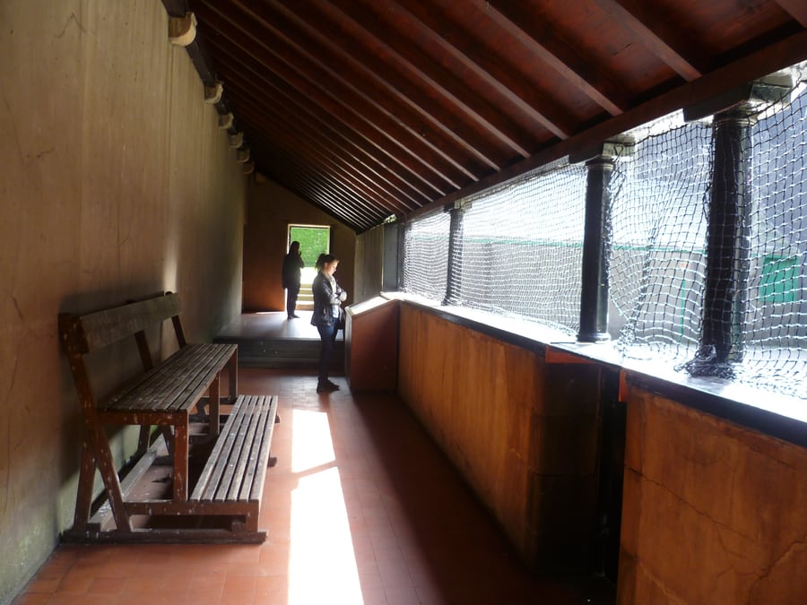 Interior da quadra de real tennis do Falkland Palace, na Escócia, hoje