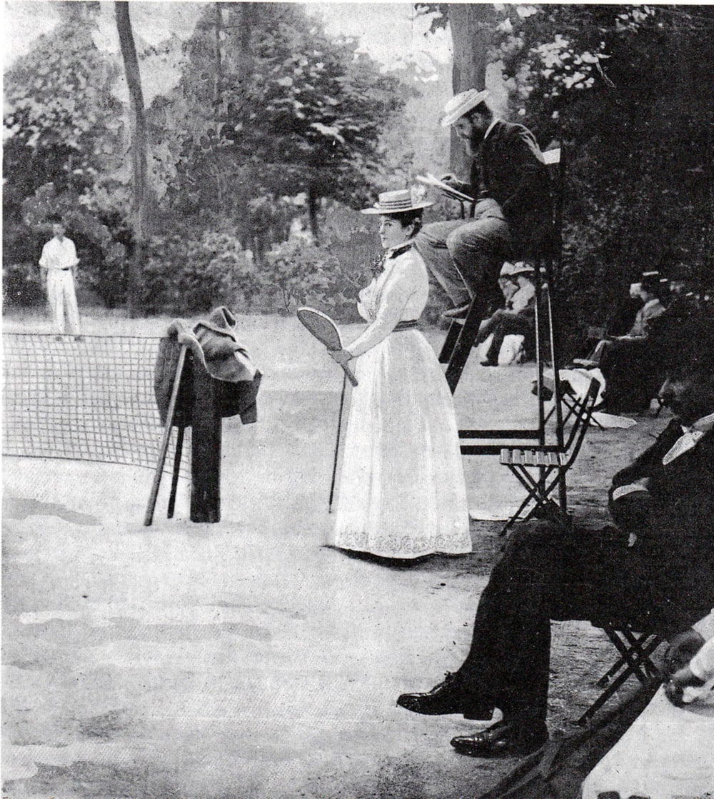 Fotografia de 1900 mostrando tennis jogado em Puteaux, na França