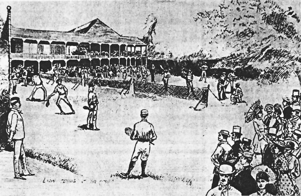 Ilustração do primeiro Campeonato dos Estados Unidos, em Newport, 1881